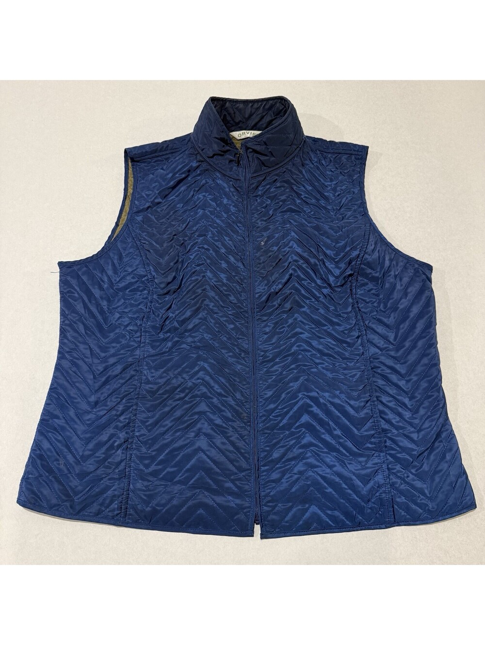Y2K Orvis Blue Quilted Zip-Up Vest Size XL Women’s